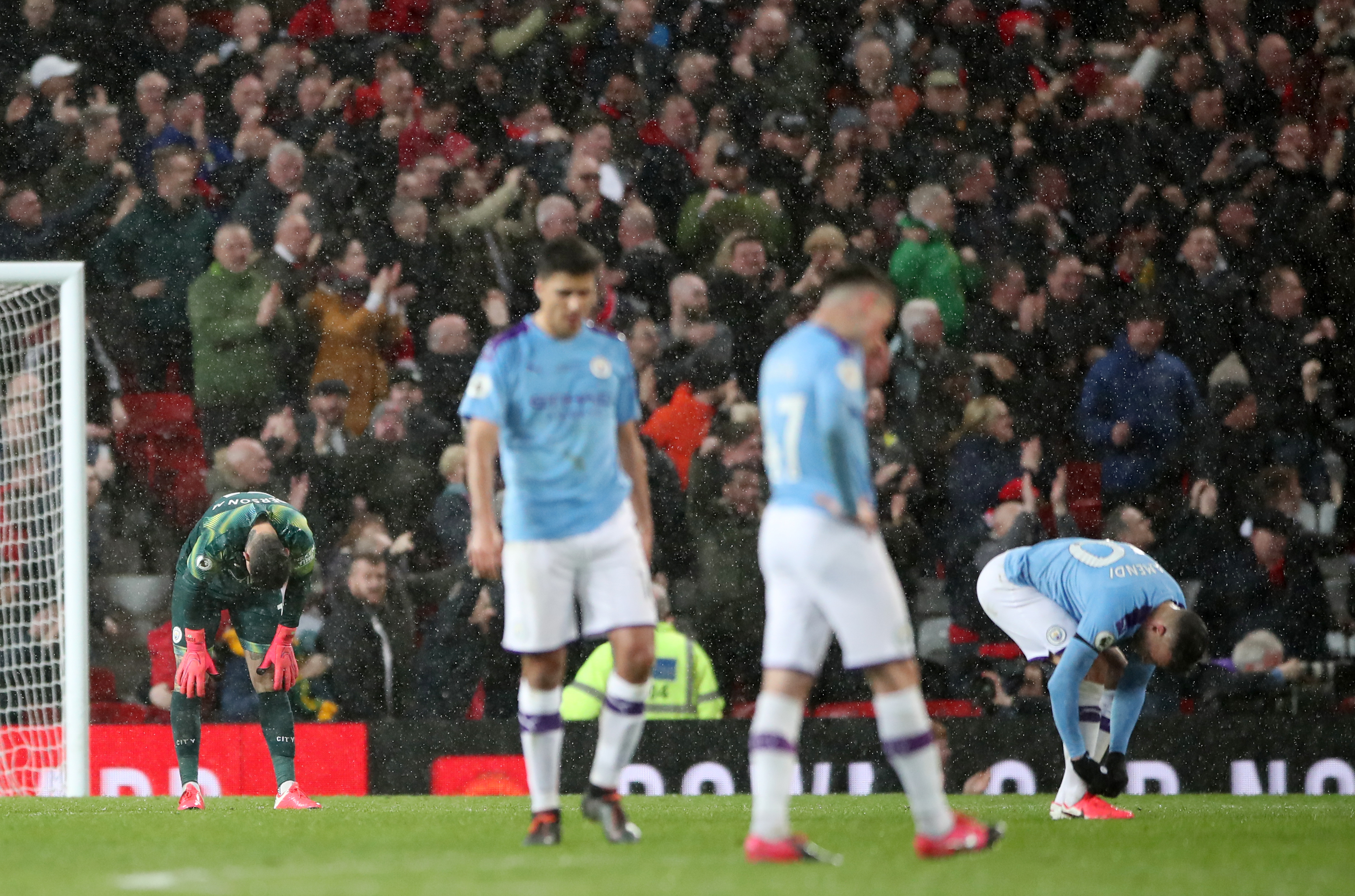 City's last game before football stopped was their loss to local rivals Manchester United. Image: PA Images